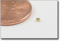 tiny gold plated rare earth disc 1.5mm diameter