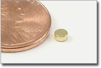 3mm gold plated disc magnet