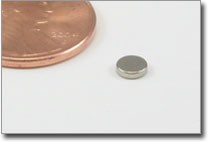 4x1mm nickel plated disc magnet