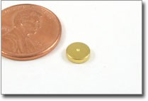 6x1.5mm gold plated magnet with dimple marking pole location
